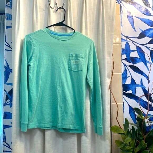 Girls Mint Green Vinyard Vines Classic Long Sleeve T-Shirt Size Large (16) - Picture 1 of 6